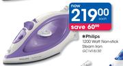 Philips 1200 Watt Non-Stick Steam Iron-GC1418/30 Each