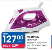 Safeway 1600 Watt Steam And Spray Iron With Stainless Steel Soleplate Each