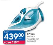 Philips 2100 Watt Non-Stick Iron-GC2040/70 Each