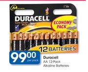Duracell AA 12-Pack Alkaline Batteries-Per Pack