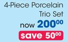 Clicks 4 Piece Porcelain Trio Set-Per Set