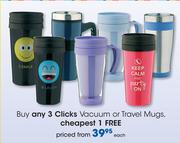 Clicks Vacuum Or Travel Mugs-Each