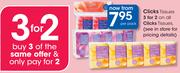 Clicks Tissues 3 For 2 On All Clicks Tissues-Per Pack