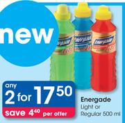 Energade Light Or Regular-2x500ml