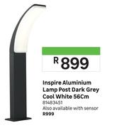 Inspire Aluminium Lamp Post Dark Grey Cool White 56cm 81483451