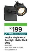 Inspire Single Metal Spotlight Matte Black GU10 81483412