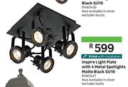 Inspire Light Plate With 4 Metal Spotlights Matte Black GU10 81483427