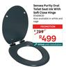   Sensea Purity Oval Toilet Seat Ink With Soft Close Hinge 81469630