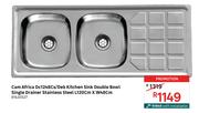  Cam Africa DC1248CS/Deb Kitchen Sink Double Bowl Single Drainer S/S L120cm x W48cm 81420527