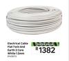  Electrical Cable Flat Twin & Earth 2 Core White 1.5mm 81456113   