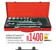 24 Piece 12.7mm (1/2") Dr Metric Socket Set