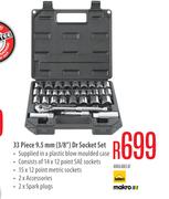 33 Piece 9.5mm (3/8") Dr Socket Set