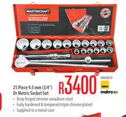 21 Piece 9.5mm (3/4") Dr Metric Socket Set