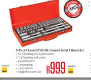 35 Piece 9.5mm (3/8") Dr SAE/Imperial Socket & Wrench Set