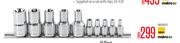 10 Piece 12.7mm (1/2") Dr & 6.4mm (1/4") Dr Torx Socket Set