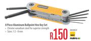 Mastercraft 8 Piece Aluminium Ballpoint Hex Key Set