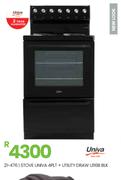 Univa 4 Plate + Utility Draw U116B BLK Stove 21-476