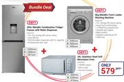 Defy 266Ltr Metallic Combination Fridge/Freezer With Water Dispenser Bundle Deal