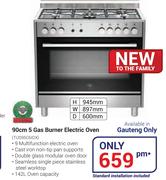La Germania 90cm 5 Gas Burner Electric Oven TUS95C61DX (Gauteng Only)