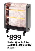 Salton Heater Quartz 5 Bar Black 2000W 81455283