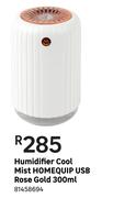 Homequip Humidifier Cool Mist USB Rose Gold 300ml 81458694