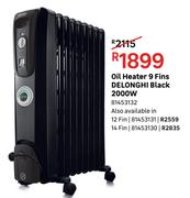 Delonghi Oil Heater 14 Fin Black 81453130