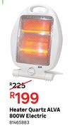 Alva Heater Quartz 800W Electric 81465883