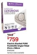 Pure Pleasure Electric Blanket Single Fitted 91cm x 188cm 81465246