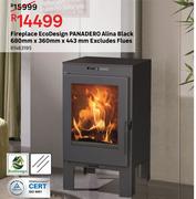 Panadero Alina Black Fireplace Eco Design 680mm x 360mm x 443mm Excludes Flues 81463195