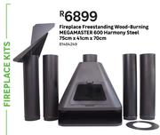 Megamaster 600 Harmony Steel Fireplace Freestanding Wood Burning 75cm x 41cm x 70cm 81484249