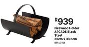 Arcade Black Steel Firewood Holder 35cm x 33.5cm 81443161