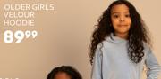 Older Girls Velour Hoodie