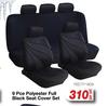 9 Pce Polyester Full Black Seat Cover Set FED.TY1809-Per Set
