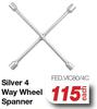 Silver 4 Way Wheel Spanner FED.VIC80/4C-Each