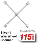 Silver 4 Way Wheel Spanner FED.VIC80/4C-Each