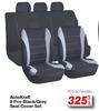 Auto Kraft 9Pce Black/Grey Seat Cover Set FED.SC1842BG-Per Set
