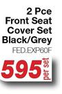 2 Pce Front Seat Cover Set (Black/ Grey) FED.EXP60F-Per Set