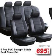 9 Pce PVC Straight Stitch Seat Cover Set FED.TY1795-Per Set