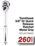 TomiHawk 3/8" Dr Quick Release Ratchet (Metal Grip) FED.AKT29825