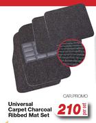 Universal Carpet Charcoal Ribbed Mat Set CAR.PROMO-Per Set