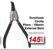 Tomi Hawk Circlip Pliers 180mm External Bent FED.AKT73334-Each