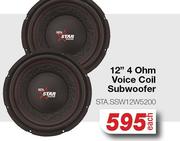 12" 4Ohm Voice Coil Subwoofer STA.SSW12W5200-Each