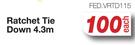 Ratchet Tie Down 4.3m FED.VRTD115-Each