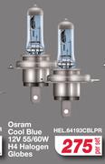 Osram Cool Blue 12V 55/60W H4 Halogen Globe (HEL.64193CBLPR)-Per Set
