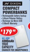 Dixon Compact Powerbank 4000mAh True Capacity B01-4000