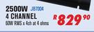 Jebson 2500W 4 Channel Car Amplifier JB7004