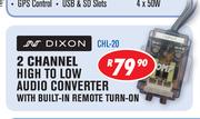 Dixon 2 Channel High To Low Audio Converter With Built In Remote Turn On CHL-20