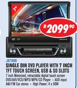 Jebson Single Din DVD Player With 7" TFT Touch Screen,USB And SD Slots JB7160D