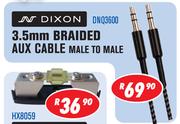 Dixon 3.5MM Braided Aux Cable Male To Male DNQ3600         