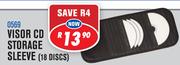 Visor CD Storage Sleeve 18 Discs 0569